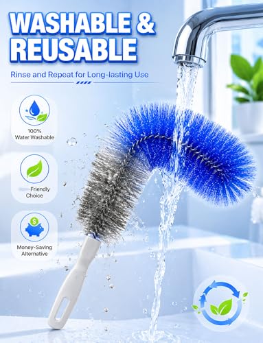 Bendable Microfiber Head, 2026 New Reusable Dust Remover, Fan Brush Cleaner Washable Ldeal, Multi Purpose Dust Removal Brush for Electric Fans Air Conditioning, Home Car Vents, Curtain (6pcs) - color: 6pcs