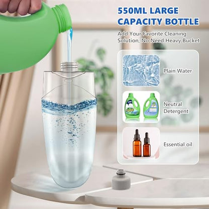 Spray Mops for Floor Cleaning - BPAWA Microfiber Floor Mop Flat Wet Mop Dry Dust Mop for Hardwood Laminate Wood Tile Vinyl Kitchen Bathroom Floors with 4 Washable Pads Reusable 550ML Refillable Bottle