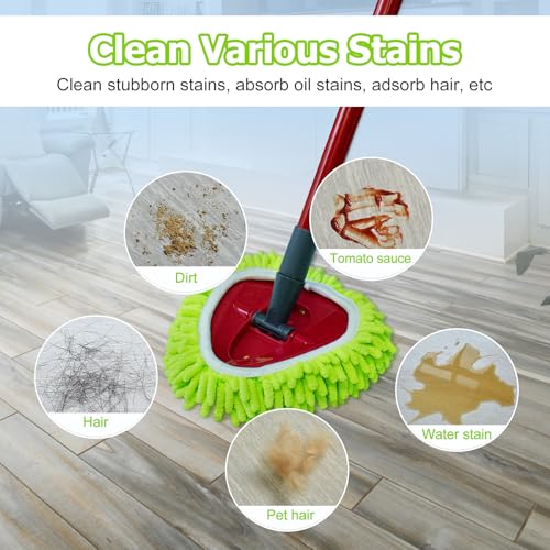 Mop Heads Replacements Compatible with O-cedar Easy Wring 1-Tank System,Mop Replace Head for Dry/Wet Use,4 Pack Reusable Spin Mop Replacement Head,Washable Chenille Dust Mop Refills for Floor Cleaning - size: 4 Pack