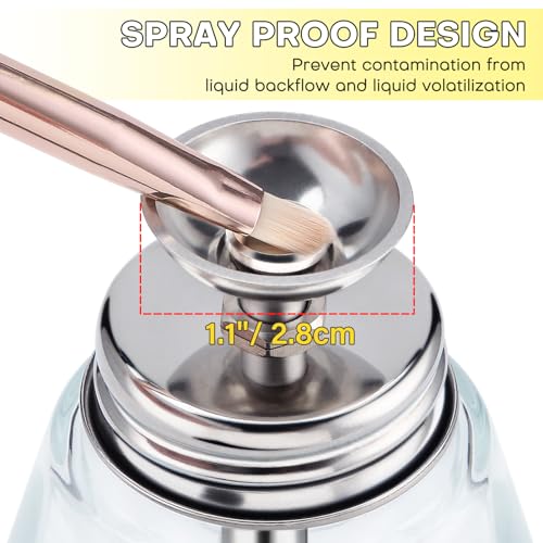 Noverlife 6Oz / 180ml Clear Acetone Pump Dispenser with Cap, Cone Glass Rubbing Alcohol Dispenser Push Down Nail Polish Remover Pump for Makeup Remover, Leak-Proof Press Glass Bottle for Makeup - color: A - 1pcs - Clear Cone Shaped