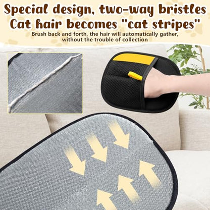 Magic Brush Pet Hair, Pet Hair Remover Gloves for Cats & Dogs, Newly Upgraded Reusable Electrostatic Pet Hair Remover Glove, for Couch Furniture, Carpet, Curtain