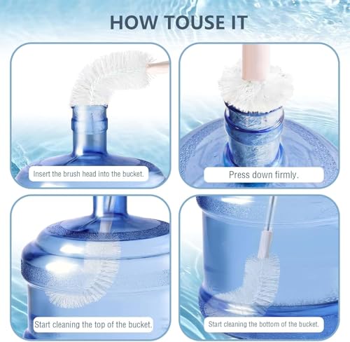 2-Pack Bucket Brush, Kettle Brush, Cleaning Extra Long Bottles, Gallon Jug Cleaner, Water Bottle Cleaner, Stainless Steel，Multi-Scenario