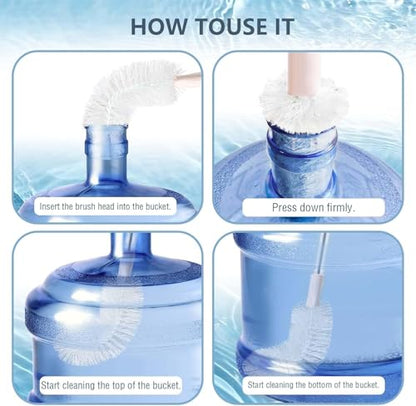2-Pack Bucket Brush, Kettle Brush, Cleaning Extra Long Bottles, Gallon Jug Cleaner, Water Bottle Cleaner, Stainless Steel，Multi-Scenario