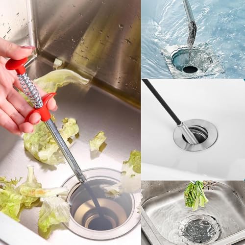 Drain Snake Hair Drain Clog Remover Tool - 116 inch Sink Drain Cleaner for Toilet Sewer Shower Kitchen Bathroom Tub Clogged Drains Opener Cleaning Tool - style: 116 in