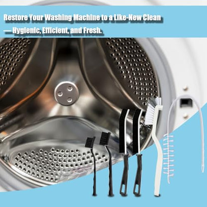 Washing Machine Cleaning Brush,Dryer Vent Cleaner Kit,Crevice Brush for Bathroom, Shower & Kitchen - Scrub Brushes with Long Handle,Household Cleaning Tools Tile, Bathtub, Sink, Grout Cleaning Brushes