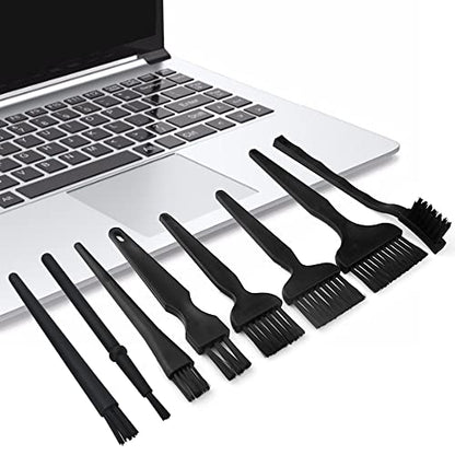 10 in 1 Portable Plastic Handle Nylon Anti Static Brushes Keyboard Cleaning Brush Kit for Cleaning Computer Keyboard Car Lab (Black)