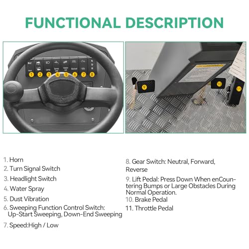 Ride-on Floor Sweeper Machine 92,600 Sq ft/h Efficiency 26.5 Gal Dustbin, 51" Brush Width Industrial Cleaning Machine,800W Brushless Motor, Grey