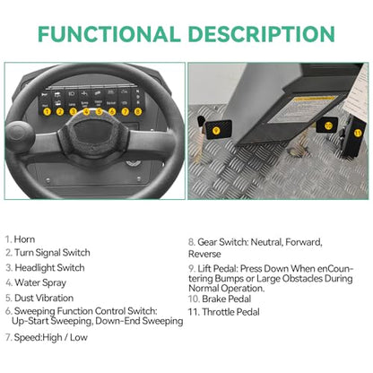 Ride-on Floor Sweeper Machine 92,600 Sq ft/h Efficiency 26.5 Gal Dustbin, 51" Brush Width Industrial Cleaning Machine,800W Brushless Motor, Grey