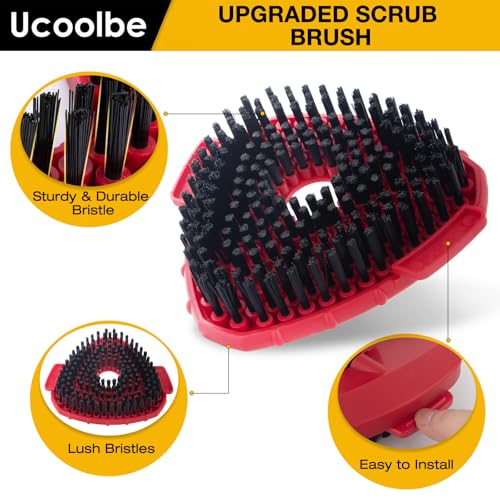2 Pack Upgraded Spin Mop Scrub Brush Replace Head Compatible with O Cedar EasyWring 1 Tank System, Scrubber mop Head Attachment, More Layers of Bristles for Bathroom, Deck, Kitchen - size: Upgraded 1-Tank Scrub Brush(2pcs)