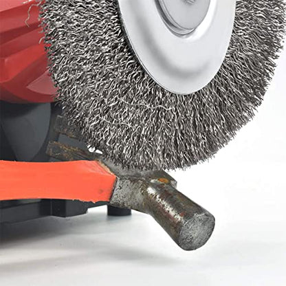 5Pcs 5 Inch Stainless Steel Wire Crimped Wheel Brush with 5/8" Bore for Angle Grinder Derusting Cleaning and Surface Polishing - size: 5"125mm 5Pcs