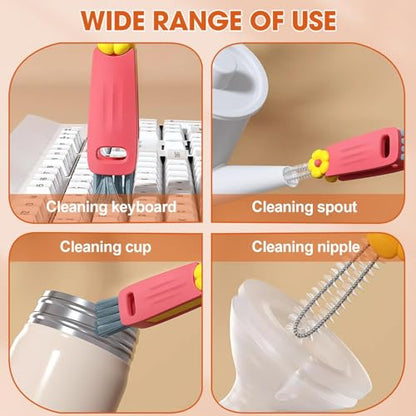3 in 1 Cup Lid Cleaning Brush, Multifunctional Cleaning Brush Portable Cup Lid Cleaner for Bottle Gap Tight Spaces Cup, Portable Cup Lid Cleaner, 1 Pcs Green - color: 1pcs Green