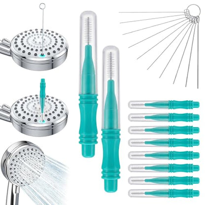 Shower Head Cleaning Brush for Small Holes, 10 Pack Multifunctional Crevice Cleaner with Nylon Bristles for Bathroom Accessories, Sink Faucet & Phone Speaker Grille (Green-10pcs) - color: Green-10pcs