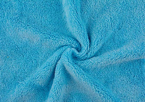Ultra Soft Edgeless Microfiber Cleaning Towel Pack of 12, All-Purpose Multipurpose Plush 12' x 12' Cleaning Towels, Super Absorbent (Blue) - color: Blue