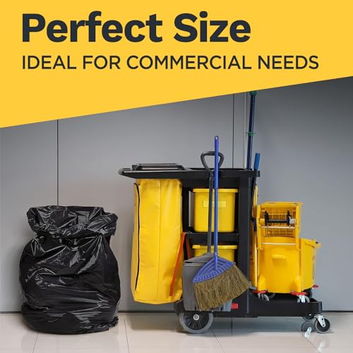 ToughBag 30-33 Gallon Trash Bags Heavy Duty (50 COUNT) 3 Mil Contractor Trash Bags – Heavy Duty Black Contractor Can Liners - Made In USA - size: 50 Count (Pack of 1)