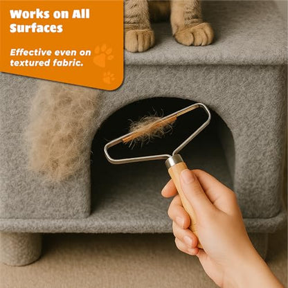 Pet Hair Remover - Multi Fabric Edge Carpet Rake Scraper with Rust-Resistant Copper Blade - Cat and Dog Hair Remover for Couch, Rugs, Car & Furniture (1)