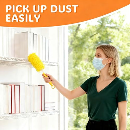Reusable Duster Refill Compatible with Swiffer Hand Duster, 360 Duster Refills Only, Washable Pet Heavy Duty Dusters Refills for Swiffer Duster Extended Handle, 6 Pack (Handle is Not Included) - color: 6 Pack (Yellow)