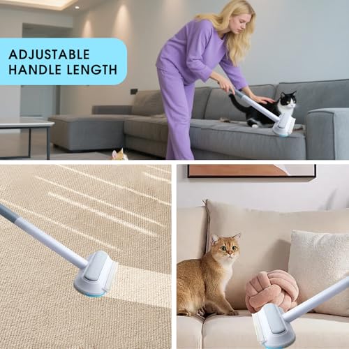 2 Pcs Pet Hair Remover for Furniture, Reusable Lint Roller for Couches, Carpets, Clothes, Bedding (17 Inch)