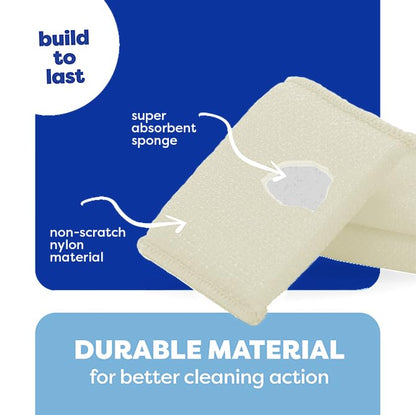 Multi-Purpose Scouring Pad by Scrub-It - Non-Scratch Cleaning Dobie Pads for Pots, Pans, Dishes, Utensils & Non-Stick Cookware - Sponge Scrubbers Use for Kitchen, Bathroom & More (6 Pack) - size: 6 Pack