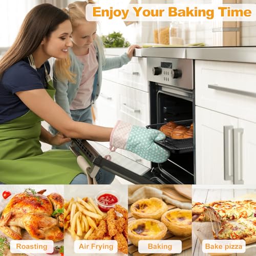 DONGULI Air Fryer Basket Oven - 2 Set Large Air Fryer Basket and Tray Stainless Steel Oven Air Fryer Rack Pan Accessories for Baking (L-2 Pack-Black-15.7"x11.8") - size: L-2 Pack Black-15.4"x11.2"15.4"x11.2"