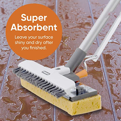 Superio Sponge Mop, Butterfly Squeeze Mop for Tile, Laminate, Bathroom, Kitchen, Garage Floors Commercial/Industrial (Full Mop) - size: Full Mop