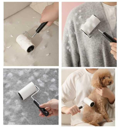 Lint Roller Extra Sticky PET Lint Roller - Cat Hair Remover & Dog Fur Remover，Lint Roller for Pet Hair - Sticky Rolls (1 Roller+1 Refills) - color: White Roll
