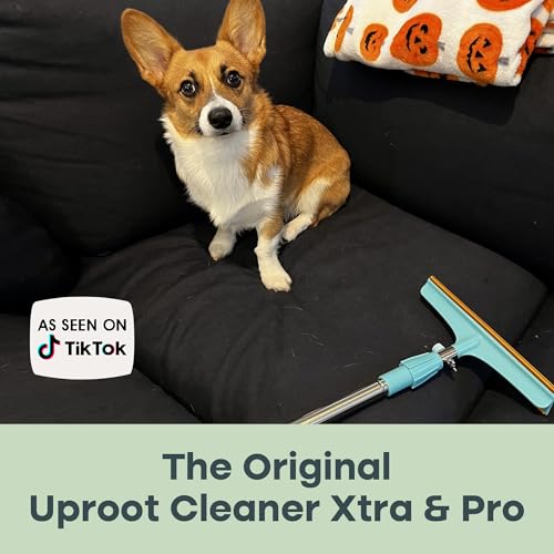 Uproot Cleaner Pro Pet Hair Remover Bundle - Including Xtra Carpet Rake for Pet Hair Removal Tool - Scrape Easy the Cat & Dog Fur from Your Carpet, Rugs, Cat Bed, Car Trunk & More - color: Xtra + Pro