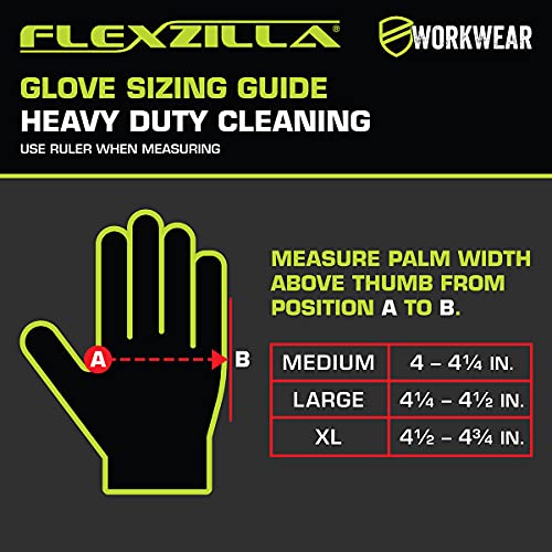 Flexzilla Pro GC400PXL Heavy Duty Cleaning, Neoprene, 13, Black, Long Cuff Gloves, X-Large, Factory - size: X-Large
