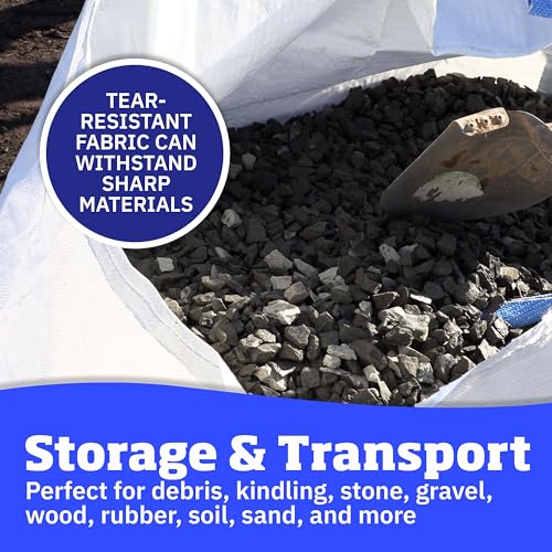 DURASACK Heavy Duty Builder's Bulk Bags 200-Gallon White Woven Polypropylene Contractor Trash Bags for Demo and Construction, Holds up to 2200 lbs, Open Top, Pack of 10 - size: Pack of 10