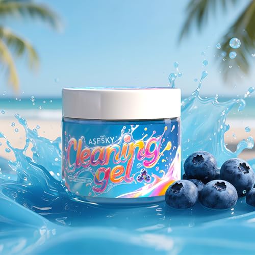 ASFSKY Car Cleaning Gel (Blue,Blueberry) Cleaning Putty Universal Dust Cleaning Car Interior Cleaner Keyboard Dust Remover Car Slime Gifts for Men Women girl（1 pack） - color: blue