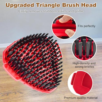 Mop Heads Replacements for O Cedar EasyWring 1 Tank,Spin Mop Replace Heads for OCedar,Includes 3 Microfiber Mop Refills,1 Upgrade Scrubber Brushes and 1 Base for Deep Cleaning Machine Washable - size: 1 Tank-5pack