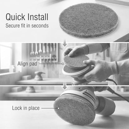 4 Inch 800 Grit Drill Brush Scrubber Scouring Pads, 20 Pcs Hook & Loop Power Scrubber Scour Pads for Rotary Tools, Random Orbital Sander (Grey) - style: Grey - 800#