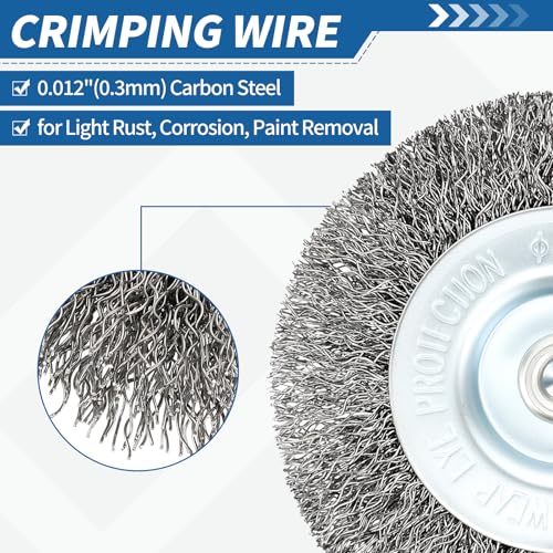 Wire Brush for Drill Set 82Pack, Crimping Steel Wires 0.012" (Carbon Steel) Wire Wheel Cup Pen Brush Drill with 1/4" Round Shank - for Rust, Cleaning, Deburring on Cast Iron - size: 1/1.5/2/2.5/3in