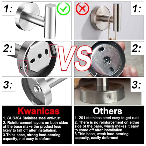5 Pieces Brushed Nickel Bathroom Hardware Set Include 16inch Towel Bar,2pcsTowel Hooks,Toilet Paper Holder,Hand Towel Ring Round SUS304 Stainless Steel Bathroom Accessories Set Heavy Duty Wall Mounted - color: Brushed Nickel, size: 5 piece 16"