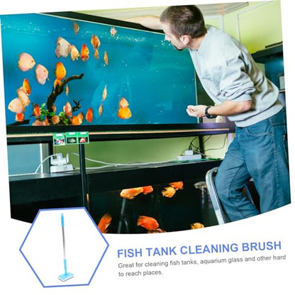 balacoo Adjustable Long Handle Aquarium Cleaning Brush Durable Fish Tank Cleaning Tool for Glass Surfaces Environmental Friendly Brush for Easy Aquarium Maintenance