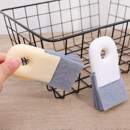 Groove Cleaning Brush Window Track Cleaner Window Sill Cleaner Sliding Door Track Crevice Clean Brushes,Beige - color: Beige