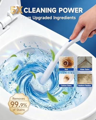 20 Count Toilet Wand Refills for Clorox, 5X Cleaning Power Toilet Bowl Cleaners & High-Density Disposable Toilet Scrubber Refill - No Falling Apart, Instant Foam for Bathroom Cleaning - size: 1 Count (Pack of 20)
