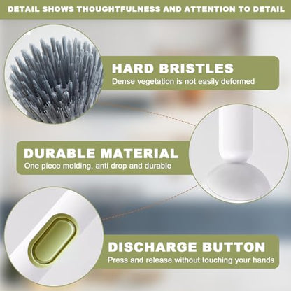 Dish Brush with Soap Dispenser- Kitchen Cleaning Brush, Adjustable Head Scrubber for Pots Pans Sink Cleaning Tool with Handle(Green) - color: Green