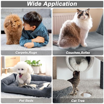 B-Land Carpet Rake for Pet Hair Removal, Reusable Pet Hair Remover with 60” Adjustable Long Handle, Carpet Scraper Broom Dog Cat Hair Remover Tool Fur Sweeper for Rugs, Mats - color: Black