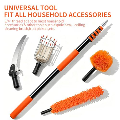 Telescoping Extension Pole 5-12 ft, Reaches 18 ft. Lightweight Aluminum Alloy with Easy Flip-Lock. for Paint Roller, Window Cleaning, Dusting & More - size: 12ft