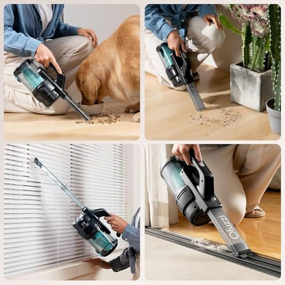 Ofuzzi H9 Pro Handheld Vacuum Cleaner, Extra-Long Crevice Tool, 40AW/13kPa Surging Suction, LED- Display&Light, Up to 30 Mins Runtime, Portable Vacuum for Home Cleaning, Black