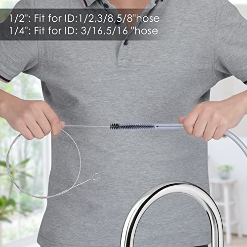 25 Inches Flexible Tube Brush, Extra Long Straw Brush, Pipe Cleaner Brush for Cleaning Straw, Feeding Tube, Siphon Hose, Drain Clog, 4PCS (Black) - color: Black