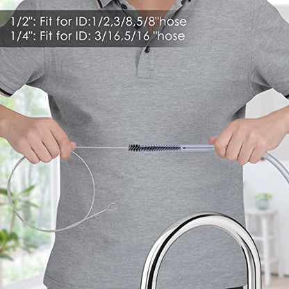 25 Inches Flexible Tube Brush, Extra Long Straw Brush, Pipe Cleaner Brush for Cleaning Straw, Feeding Tube, Siphon Hose, Drain Clog, 4PCS (Black) - color: Black