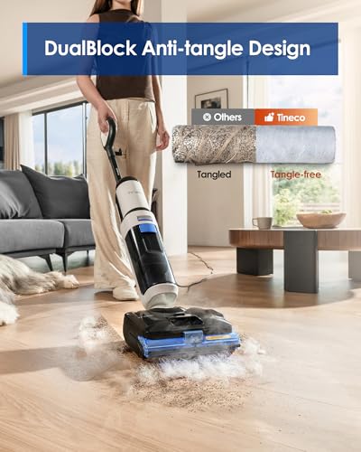Tineco Corded 3-in-1 Wet Dry Vacuum Mop with Steam Function, FLOOR ONE S6 Stretch Steam, Tineco BoostSteam, 320℉ High-temp Steam Cleaning, 180° Lay-Flat, Anti-Tangle Design, One-Touch Self-Cleaning