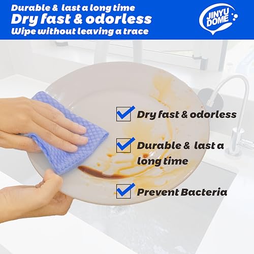 Reusable J Cloths, Disposable Kitchen Cleaning Cloths Dish Towels Dish Cloth Reusable Cloths for Kitchen, Bathroom, Household Cleaning (Blue & Green 100 Pack) - color: Blue&green