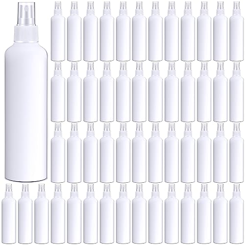 Eccliy 64 Pcs 8 oz Spray Bottles Fine Mist Cleaning Bottles Clear Empty Plastic Travel Sprayer Refillable Sprayer with Cap for Cleaning Solutions Oils Travel Perfumes(Snowy) - color: Snowy
