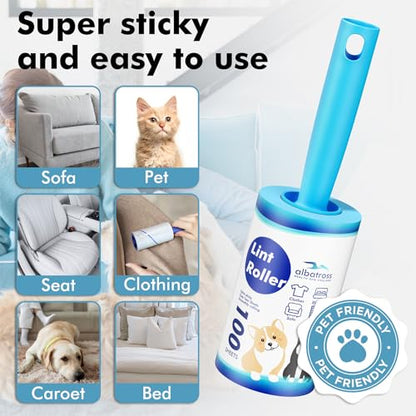 Extra Sticky Lint Roller, Mega Value Set 1000 Sheets for Pet Hair Removal, Dog and Cat Lint Remover for Clothes, Furniture, Carpet - size: 1000 Sheets Standard