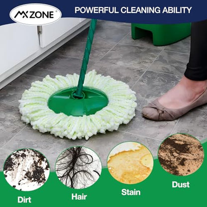 6 Pack Mop Head Replacement for Libman Tornado Spin Mops, Spin Mop Head Refill ONLY Compatible with Libman, Easy to Replace, Machine Washable, Green and White (NOT for Old Version) - size: 6 pack (Green)