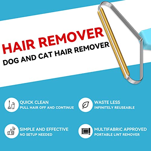 Pet Hair Remover,Pet Hair Removal Tool,Cleaner Pro Pet Hair,Fabric Shaver,Lint Remover,Lint Cleaner Pro,Carpet Rake,Dog Hair Remover and Cat Hair Remover for Rugs,Couch,Pet Towers - color: Blue and Pink