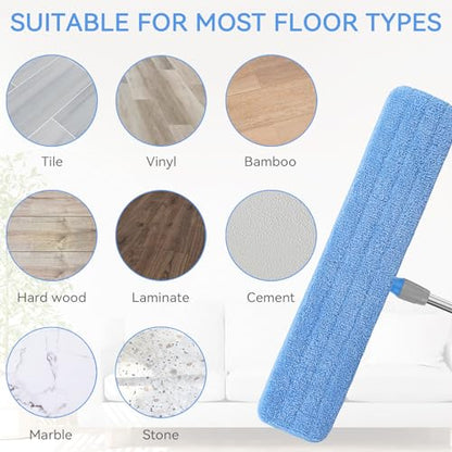 Replacement Microfiber Pad for Rubbermaid Commercial 24 Inch Mop Head - 8 Pack Wet & Dry Commercial Cleaning Refills Reusable Mop Refills Fit for Any Microfiber Flat Mop System 24" - color: 24inch-8pack