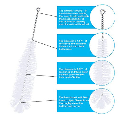 Bottle Brush - Ideal for Cleaning Narrow Neck Swing Top Glass, Brewing, Wine, Beer, Soda, Spray, Kombucha Bottles (White+2PCS) - color: A-white+2pcs